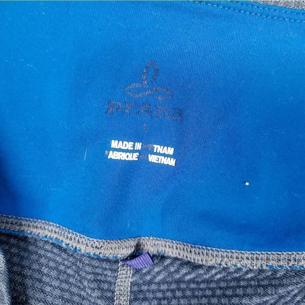 PrAna Scrunch Yoga Cropped Leggings Blue Large